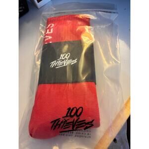 100 Thieves NWT Foundations Crew Socks One Size Red Cotton Blend Stretch